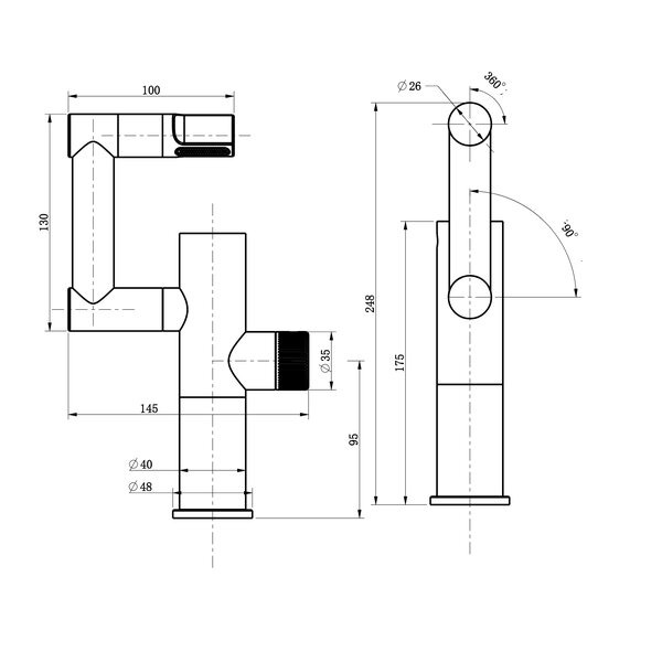 Смеситель для раковины Oulin OL-T9503H